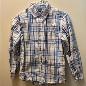 Boys Classic Blue and White Plaid Shirt